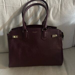 Henri Bendel Burgundy Leather Satchel